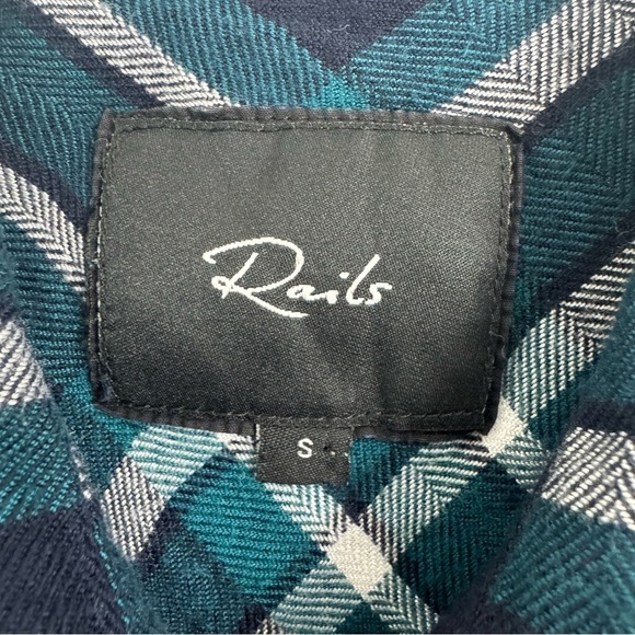 Rails Hunter Plaid Front Button Closure Shirt Blue Green Size Small SM S - Picture 4 of 11